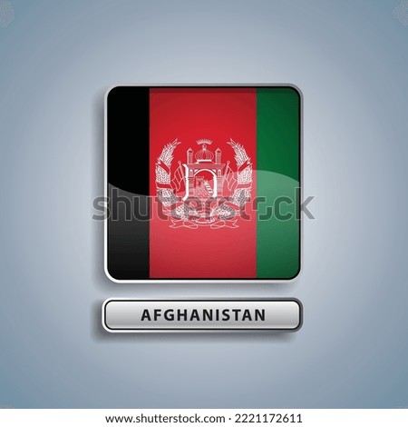 Afghanistan flag button vector illustration