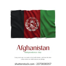 Afghanistan Flag, Celebrating Independence Day. Abstract waving flag on white background Country Flag.