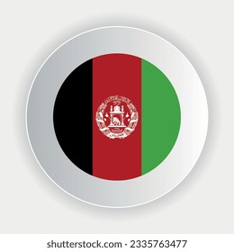 Afghanistan flag in circle shape. official colors and proportions correctly. Vector illustration. eps 10.