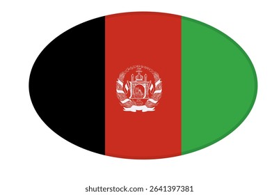 Afghanistan flag ellipse shaped. vector	