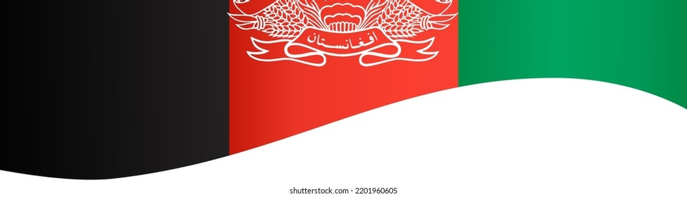 Afghanistan flag flying on white background