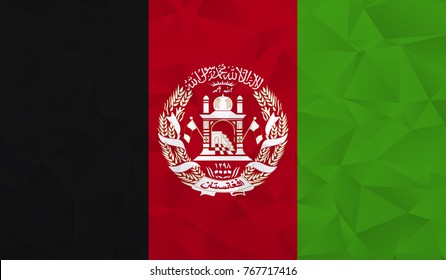 Afghanistan flag - geometric rumpled triangular low poly style gradient graphic, polygonal design for your. Vector illustration eps 10.