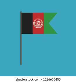 Afghanistan flag icon in flat design. Independence day or National day holiday concept.