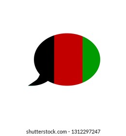 Afghanistan flag icon. speech bubble vector eps10