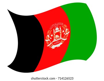 afghanistan flag moved by the wind