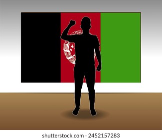 Textura de papel de la bandera de Afganistán, elemento de una sola pieza, diseño de Vector, bandera de Afganistán pegada en la pared, decoración o idea de celebración