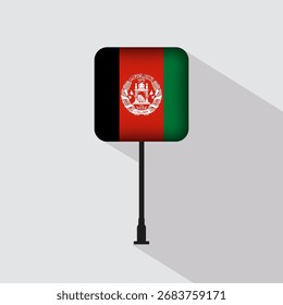 Afghanistan Flag Pole Vector Illustration