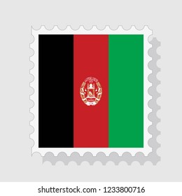 Afghanistan flag postage stamp , vector illustration.