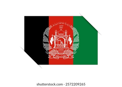 Afghanistan flag - rectangle colorful flag representing a country cultural identity and heritage. The essence of national pride and unity. Attached by the corners in a paper album