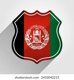 Afghanistan Flag Road Sign Illustration