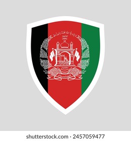 Bandera de Afganistán en forma de escudo icono