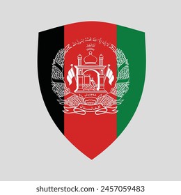 Afghanistan Flag in Shield Shape icon