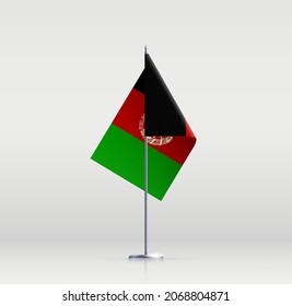 Afghanistan flag state symbol isolated on background national banner. Greeting card National Independence Day of the Islamic Republic of Afghanistan. Illustration banner with realistic state flag.