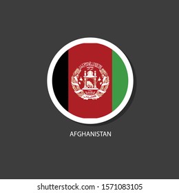 Afghanistan flag Vector circle with flags.