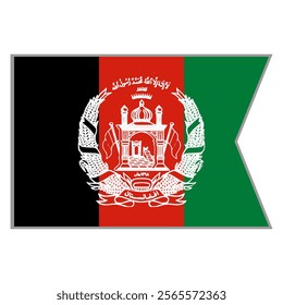 Afghanistan flag vector design and illustration , National flag country with original color, Pennon flag