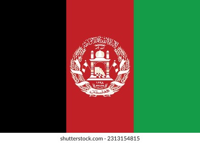 Afghanistan flag. Vector illustration. National flag of Afghanistan.