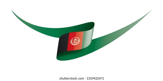 Afghanistan flag, vector illustration on a white background
