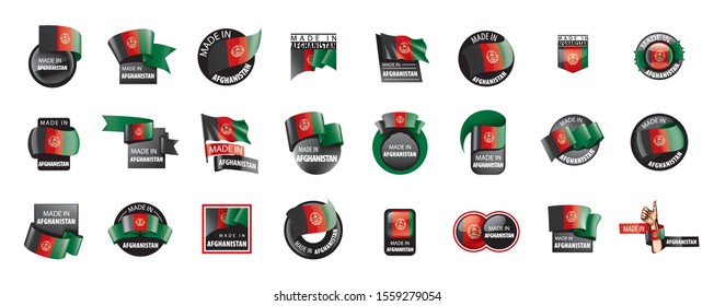 Afghanistan flag, vector illustration on a white background