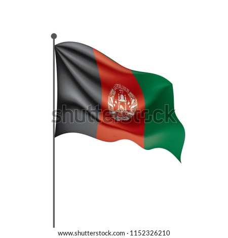 Afghanistan flag, vector illustration on a white background