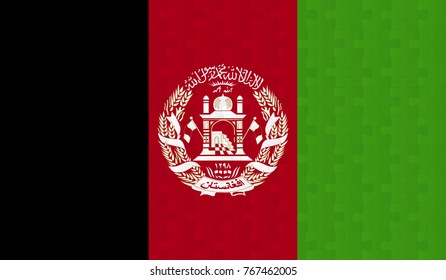 Afghanistan Flag. Vector image of Afghanistan Flag 144 pieces of jigsaw puzzles Vector eps 10 illustration.