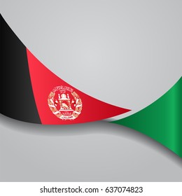 Afghanistan flag wavy abstract background. Vector illustration.
