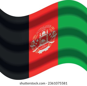 Afghanistan flag with wind icon