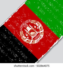 Afghanistan grunge flag diagonal background. Vector illustration.