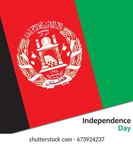 Afghanistan independence day with flag vector illustration for web