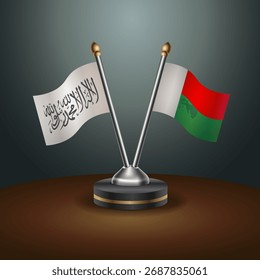 La tabla de Afganistán y Madagascar marca la relación con el fondo de gradiente. Ilustración vectorial