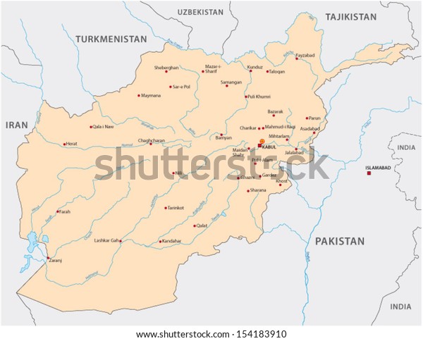 Afghanistan Map Stock Vector Royalty Free 154183910