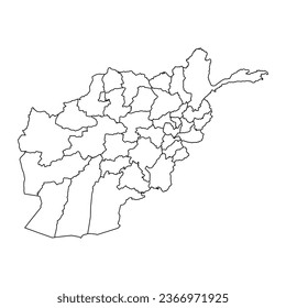 Afghanistan map with administrative divisions.