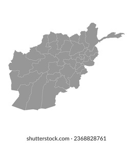 Afghanistan map with administrative divisions.