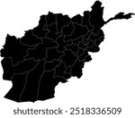 AFGHANISTAN MAP with its administrative divisions and regions