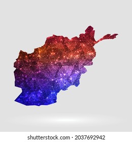 Antecedentes en el mapa de Afganistán en estilo poligonal. Ilustración vectorial mapa afgano de baja colorida poly de aislamiento. EPS vectorial 10.