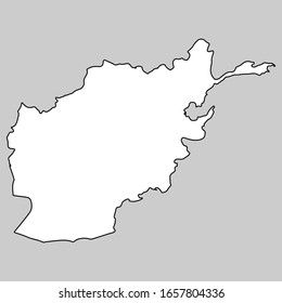 Afghanistan Map Schwarze Umrisse Vektorillustration