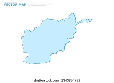 Afghanistan map blue silhouette isolated on white background, illustration template vector.