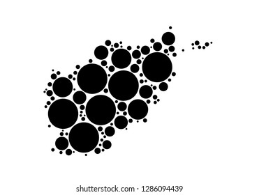 Afghanistan map with Circle and Dots design. Abstract map made of circles. vector illustration on white background.