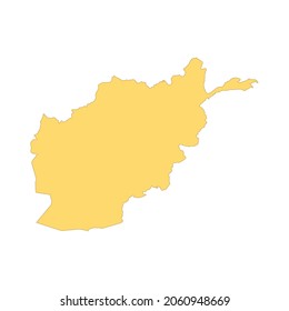 Elemento de línea de color del mapa de Afganistán. Frontera del país.