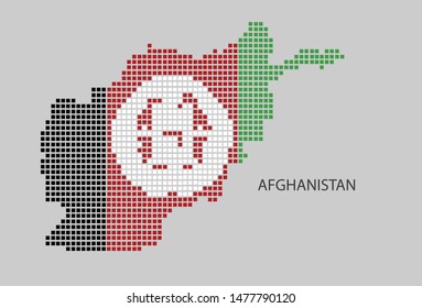 Afghanistan map design flag Afghanistan square, white background.