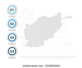 Mapa afgano de puntos grises para presentación. Concepto creativo para infografía.