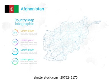 Afghanistan map with elements of infographics template. Vector eps10.