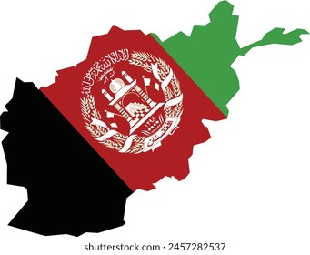
afghanistan map with Afghanistan  flag