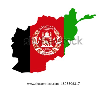 Afghanistan Map Flag Fill Background - Vector illustration