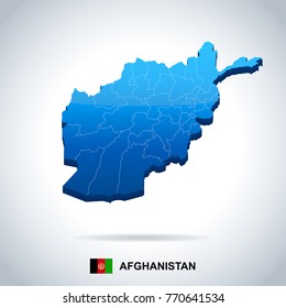 Afghanistan Map Flag High Detailed Vector Stock Vector (Royalty Free ...