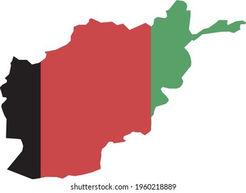 Afghanistan MAP AND FLAG ICON VECTOR