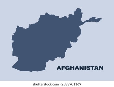 Afghanistan map flat border outline vector
