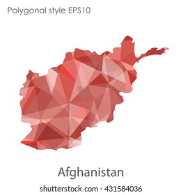 Afghanistan map in geometric polygonal style.Abstract gems triangle,modern design background.