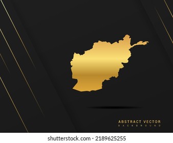 Afghanistan map of gold gradient style vector Illustration.