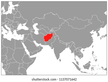 Afghanistan map in gray base 