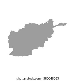 Afghanistan map in gray on a white background